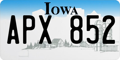 IA license plate APX852