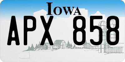 IA license plate APX858