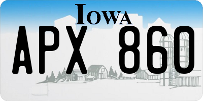 IA license plate APX860