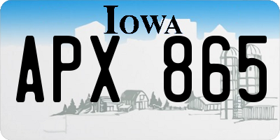 IA license plate APX865