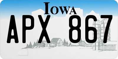 IA license plate APX867