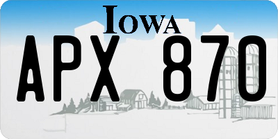 IA license plate APX870