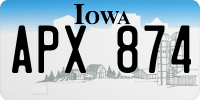 IA license plate APX874