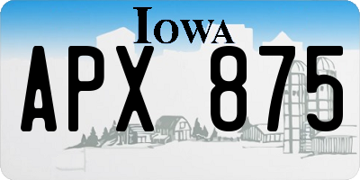 IA license plate APX875