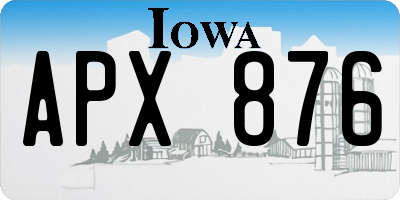 IA license plate APX876