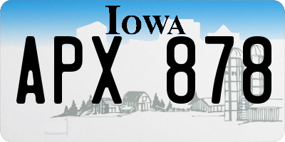 IA license plate APX878