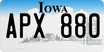 IA license plate APX880