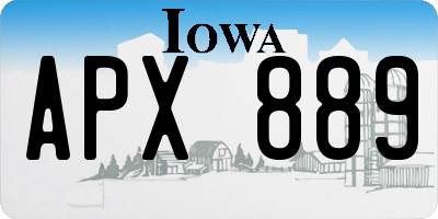IA license plate APX889