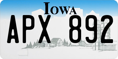IA license plate APX892