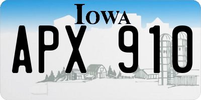 IA license plate APX910