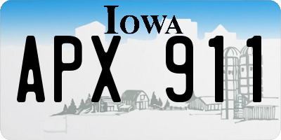 IA license plate APX911