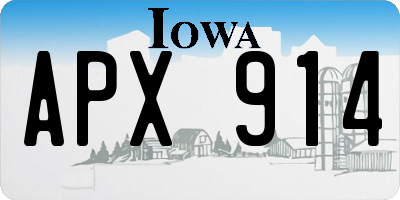 IA license plate APX914