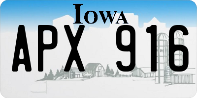 IA license plate APX916