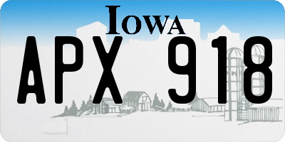 IA license plate APX918