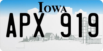 IA license plate APX919