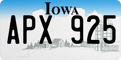 IA license plate APX925