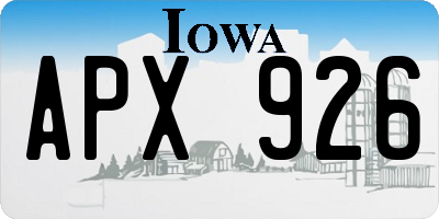 IA license plate APX926