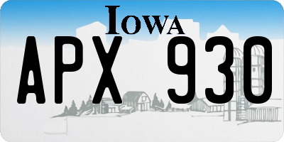 IA license plate APX930