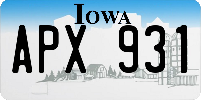 IA license plate APX931
