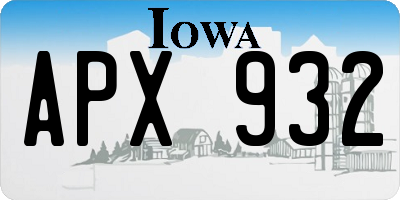 IA license plate APX932