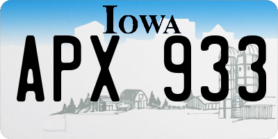 IA license plate APX933