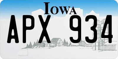 IA license plate APX934