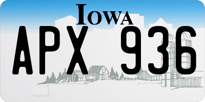 IA license plate APX936