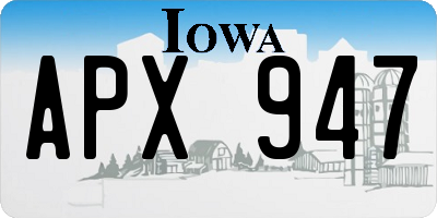 IA license plate APX947