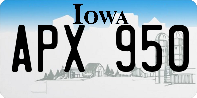 IA license plate APX950