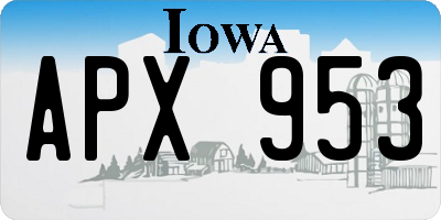 IA license plate APX953