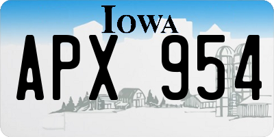 IA license plate APX954