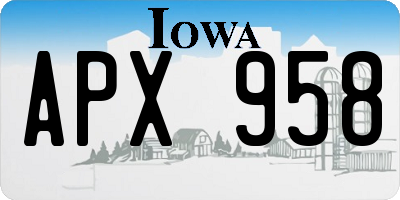 IA license plate APX958