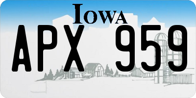 IA license plate APX959