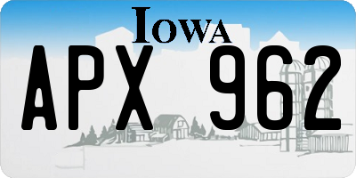 IA license plate APX962