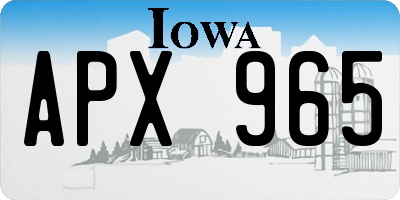 IA license plate APX965