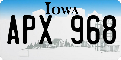 IA license plate APX968