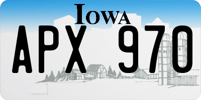 IA license plate APX970