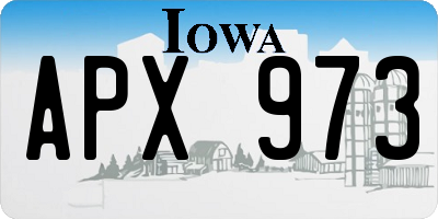 IA license plate APX973