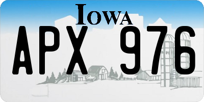 IA license plate APX976