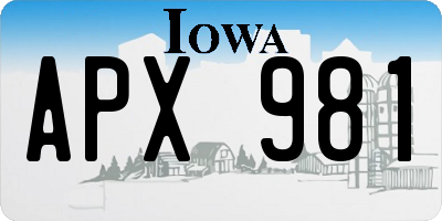 IA license plate APX981