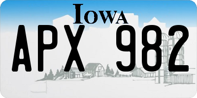 IA license plate APX982