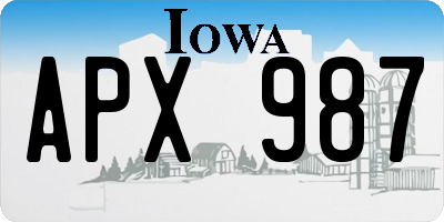 IA license plate APX987
