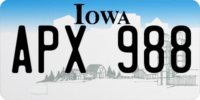 IA license plate APX988