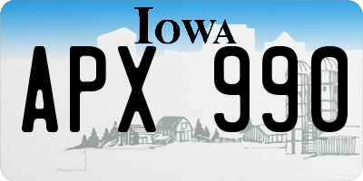 IA license plate APX990