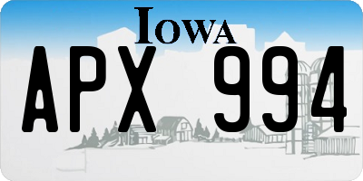 IA license plate APX994