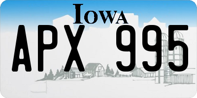 IA license plate APX995
