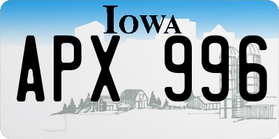IA license plate APX996