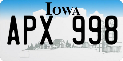IA license plate APX998