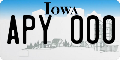 IA license plate APY000