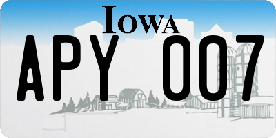 IA license plate APY007
